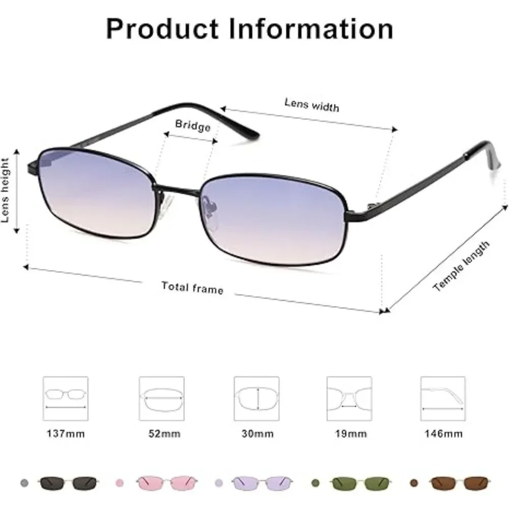 Trendy Small Y2K Rectangle Sunglasses for Women and Men Retro SJ1187